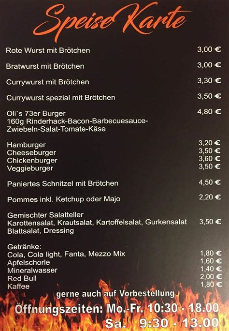 Speisekarte Von Oli S Er Imbiss Grill Restaurant Schramberg