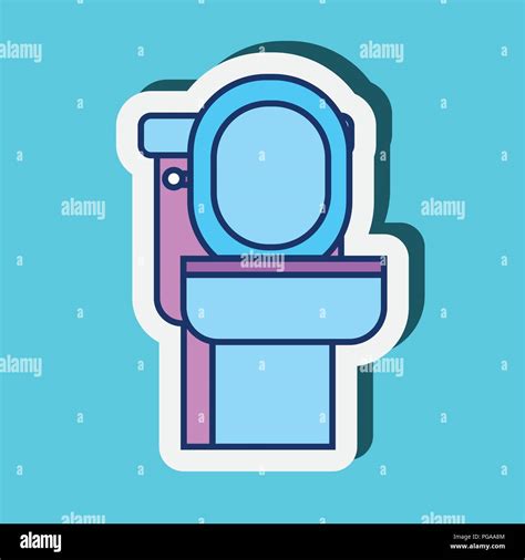 Toilet Cartoon Clean Sticker Bathroom Stock Vector Image And Art Alamy