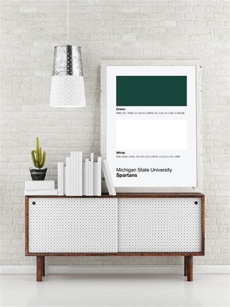 Michigan State Spartans Pantone Poster MSU Spartan by Sproutjam