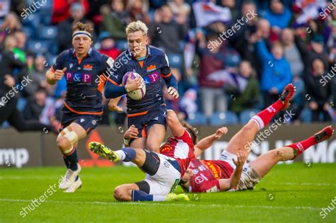 Darcy Graham 14 Edinburgh Rugby Burst Editorial Stock Photo - Stock ...