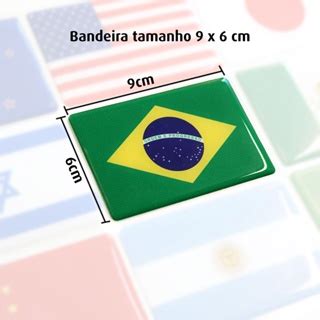 Adesivo Resinado de Bandeira de Países e Estados Brasileiros para Carro