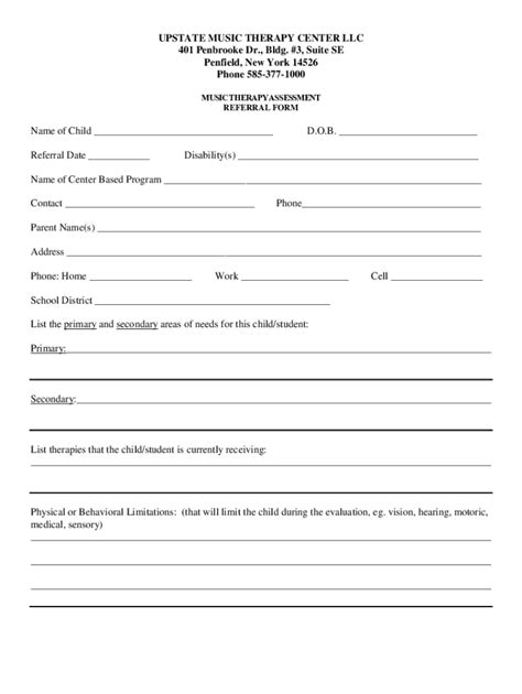 Music Therapy Referral Form Complete With Ease AirSlate SignNow