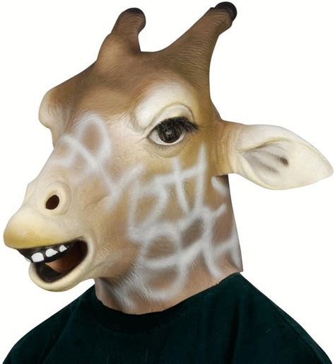 Star Power Realistic Giraffe Full Head Animal Mask Tan White One Size