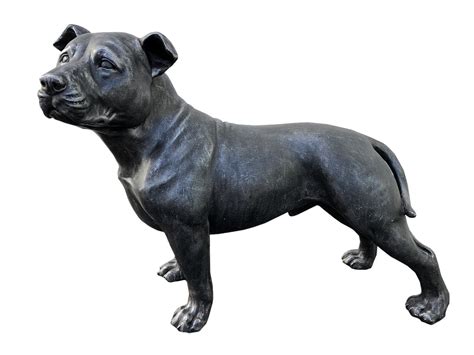 Grey Outdoor Staffordshire Bull Terrier Ornament Fc051 Sassyhome