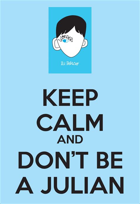 Keep Calm Don't Be a Julian Wonder classroom poster