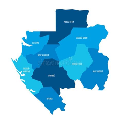 Mapa Político De Gabón De Divisiones Administrativas Ilustración Del