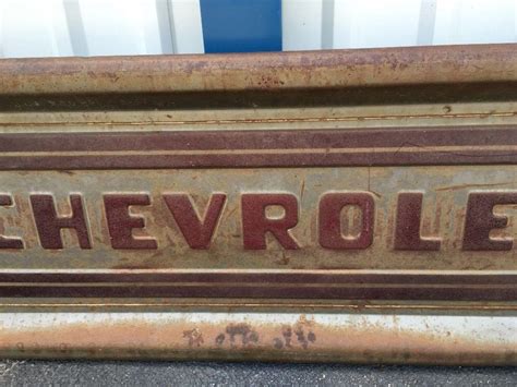 Old Vintage Original Chevrolet Metal Embossed Truck Tailgate Bench Sign ...