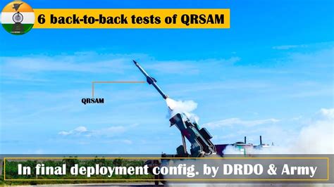 Six Back To Back Tests Of Qrsam Missile In Final Deployment