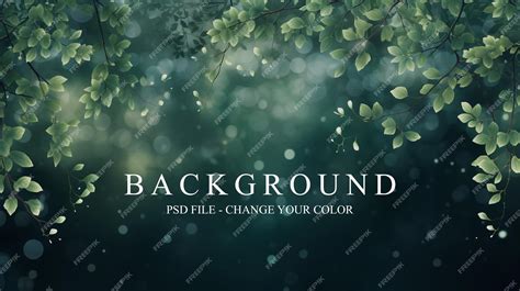 Premium PSD | Greenery forest foliage vector background