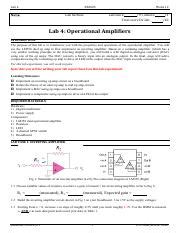 Familiarize With Operational Amplifiers Lab 4 Experiment Course Hero