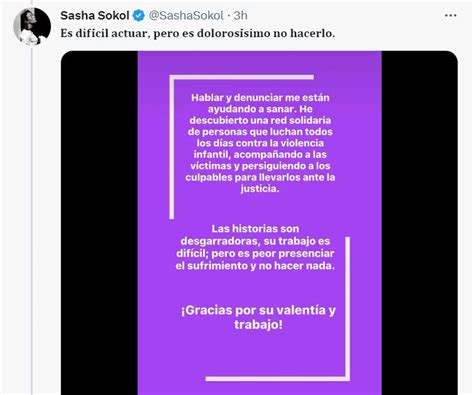 “un Abusador Que Se Siente Intocable” La Reflexión De Sasha Sokol A Un