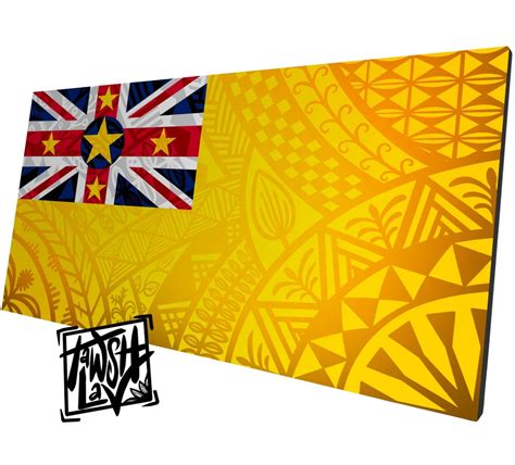 Niue Flag Design Wall Art Niuean Design Canvas Artwork Etsy New Zealand