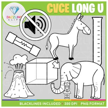 Cvce Long U Clip Art By Dazzling Clips Tpt