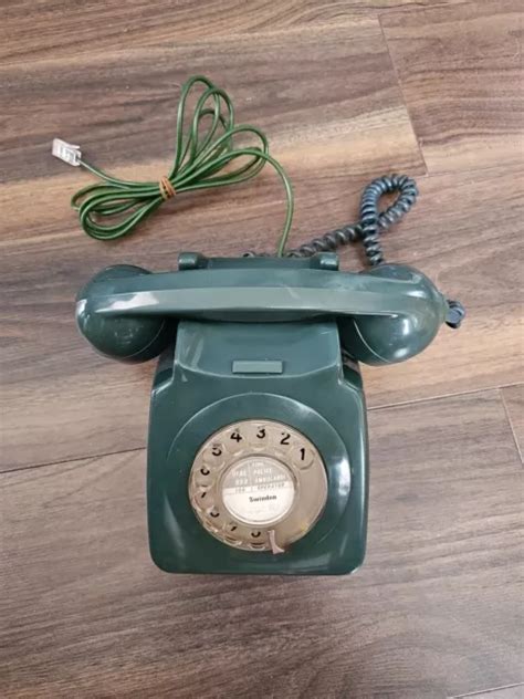 Gpo F Rotary Dial Landline Table Telephone Green Vintage