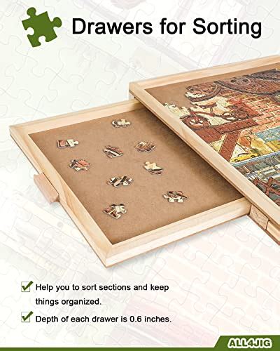 ALL4JIG 1500 Piece Rotating Puzzle Board With Drawers And Cover 26 X35