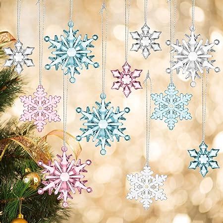 Amazon Pieces Clear Acrylic Crystal Snowflake Ornaments Winter