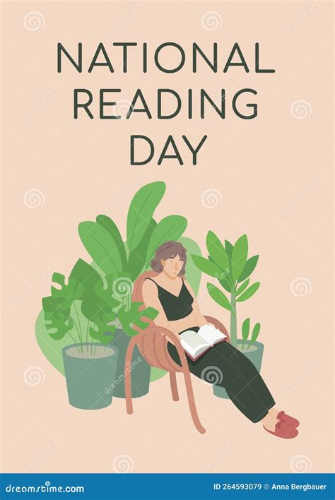 National Reading Day Vertical Poster Vector Illustration Stock Vector Illustration Of Book