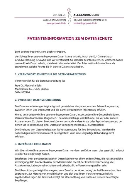 Datenschutzinfo F R Patienten