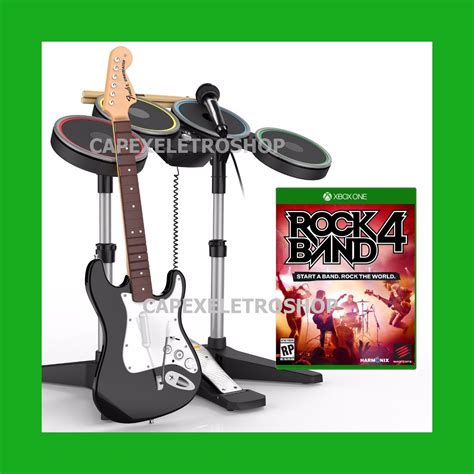 Kit Guitarra Bateria Microf Rock Band 4 Guitar Hero Xbox One R 1 999