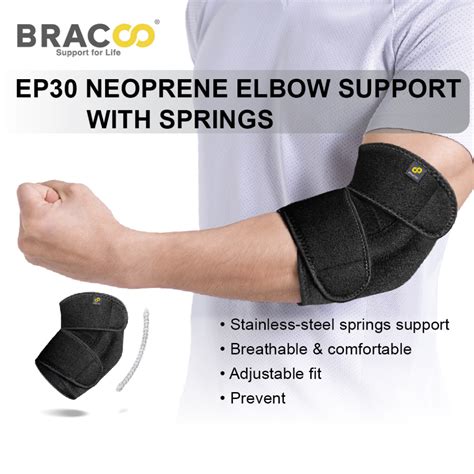 Ready Stock BRACOO EP30 Neoprene Elbow Support Dual Stabilizers