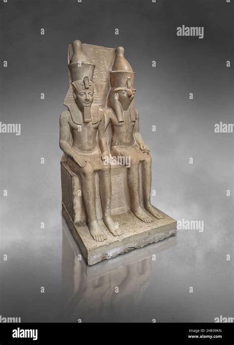 Ancient Egyptian Statue Of Pharaoh Horemheb With Horus Bc