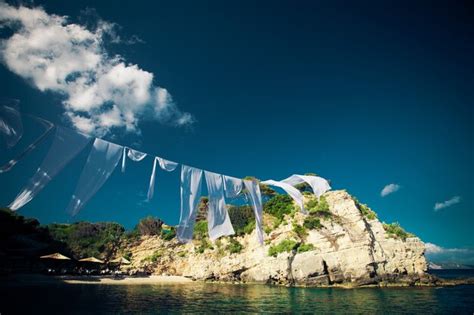 Concepto De Viaje Isla Paradis Aca Mar Cielo Verano Agios Sostis