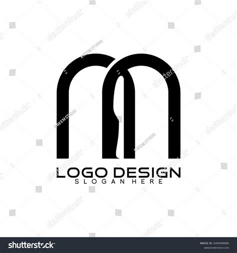 Letter M Logo Design Negative Space Stock Vector Royalty Free