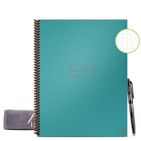 Rocketbook Core Smart Reusable Spiral Notebook, Teal, Letter Size Eco ...