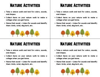 Nature School Activities For Preschoolers | TPT