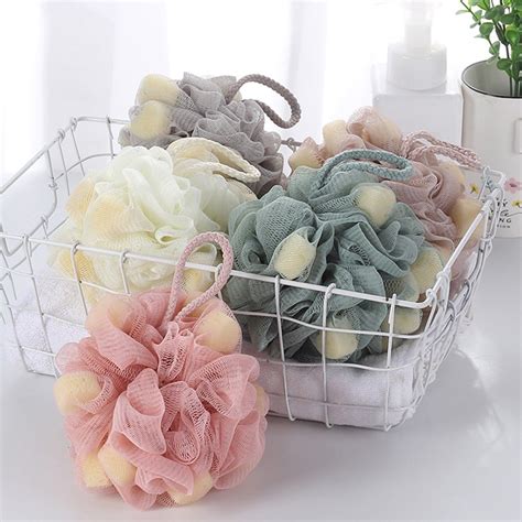 Morandi Colors Bath Sponge Bath Puff Body Scrubber Ball Mesh Puff