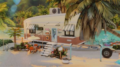 Sulani 🌊 Tiny Beach Trailer House 🌴 The Sims 4 Stop Motion Speed