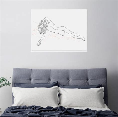 Female Line Art Woman Line Drawing Naked Woman Nude Line Etsy