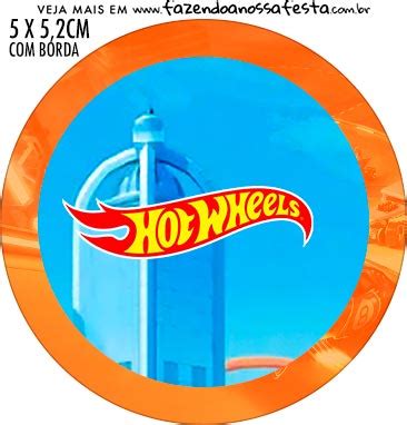 Adesivo Redondo Personalizado Hot Wheels Fazendo A Nossa Festa