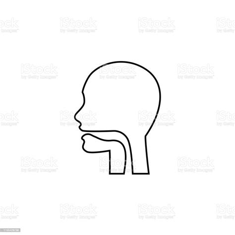 Oral Cavity Pharynx And Esophagus Glyph Icon Upper Section Of