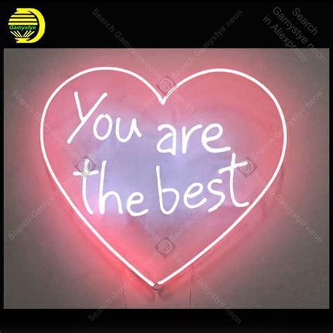 You Are The Best Heart Neon Sign Charming Handmade Neon Light Decorate