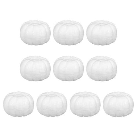 10 Pcs Small Artificial Pumpkin White Foam Pumpkins Diy Craft Kits For