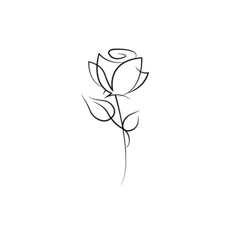 Easy How To Draw A Rose Ideas Simple Rose Tattoo Single Rose