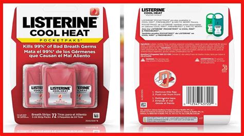 Listerine Cool Heat Pocketpaks Breath Strips For Oral Care Kills Bad