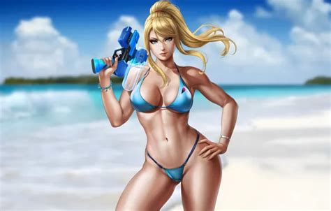 Обои beach boobs games blue eyes blonde belly bikini hips на телефон и рабочий стол