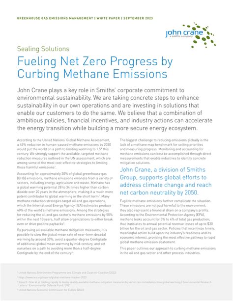 Fueling Net Zero Progress By Curbing Methane Emissions