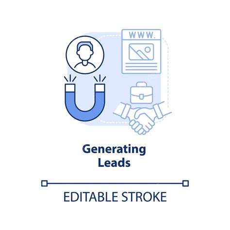 Generating Leads Light Blue Concept Icon Editable Client Construction