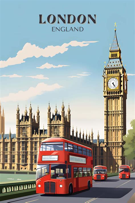Download London England Vintage Travel Poster Wallpaper | Wallpapers.com