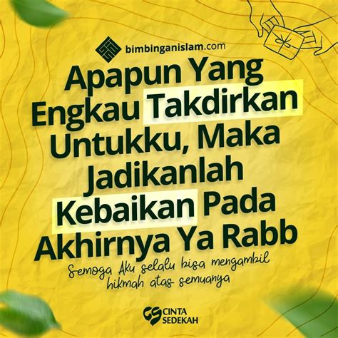 Poster Islami Semua Takdir Itu Insyaallah Baik Selalu Ada Hikmah Di