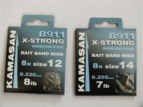 Kamasan B Bait Band Rigs X Strong Barbless Eyed Challis Tackle