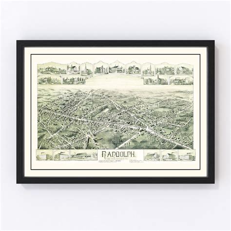 Vintage Map of Randolph, Massachusetts 1892 by Ted's Vintage Art