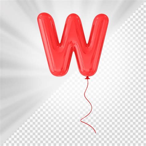 Ballon Rouge Lettre W Psd Premium