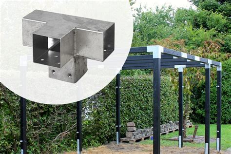 Wovar Pergola Hoekverbinding Zwart Gecoat Voor X Cm Balken