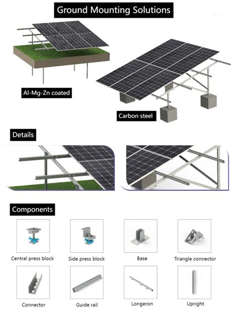 Anodized Aluminum Al Mg Zn Coated Solar Module Mounting Structure