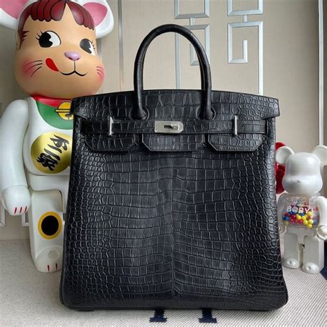 Bolsa Hermes Birkin Crocodile Black Silver Felix Imports