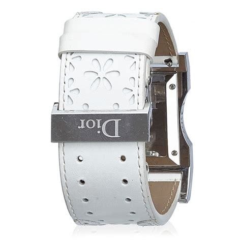 Dior Vintage Chris 47 Watch White Ivory Metal And Leather Dior